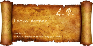 Lacko Verner névjegykártya