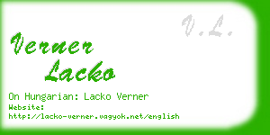 verner lacko business card